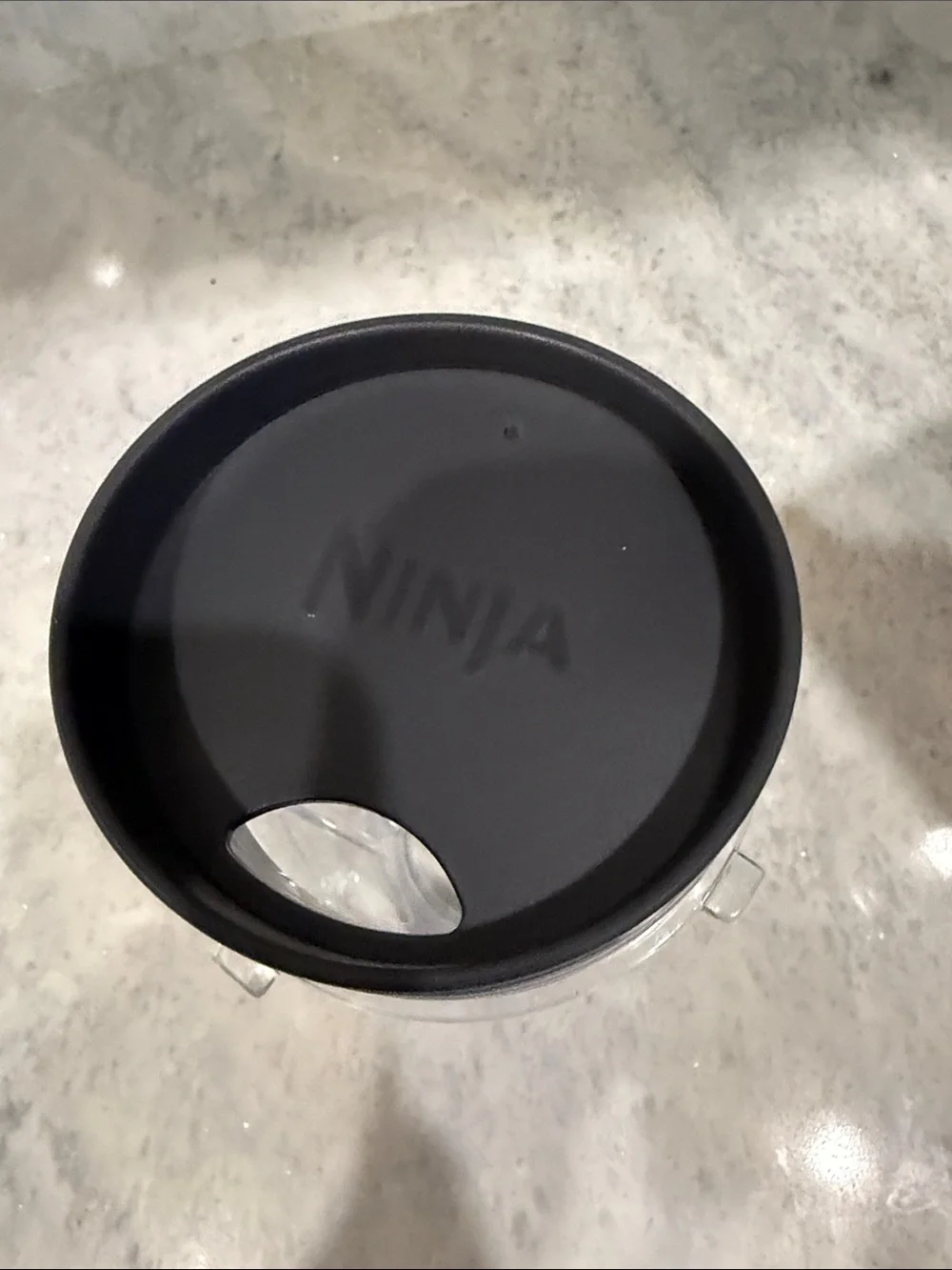Ninja Clear Pitcher Jar with Dark Gray Lid and Handle   & a 16 oz cup with a lid
